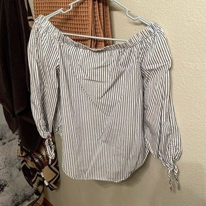 Striped off the shoulder top